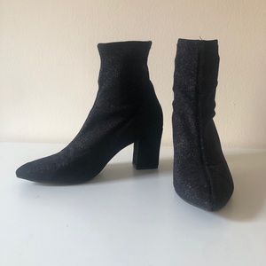 Glittered Socks Heeled Booties